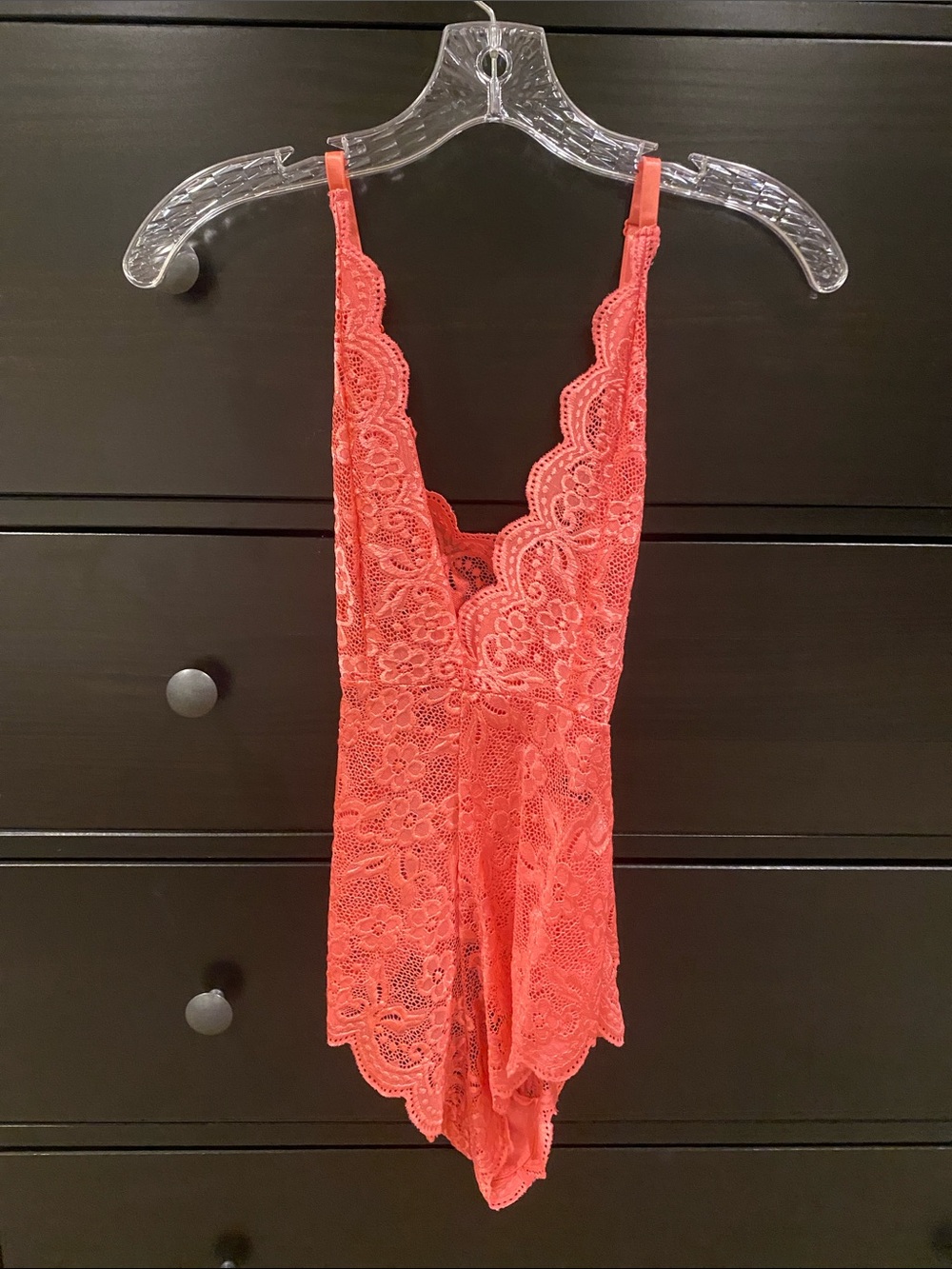 Yandy Coral Lace Deep V Chemise